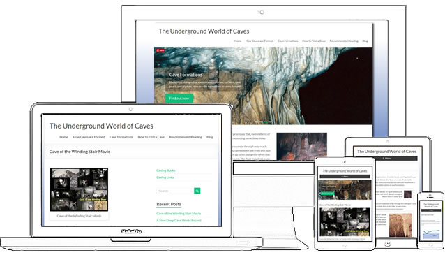 The Underground World of Caves is a WordPress blog. This nanobusiness uses open source web software to create a beautiful website! It is currently using the Spacious Theme by ThemeGrill. - design42 New Media Web Design (828) 692-7270 - I experimented with linking to the style sheets and scripts from .html pages for a consistent look and feel between the blog and the site pages, without having to give up the page names that have a lot of incoming links.