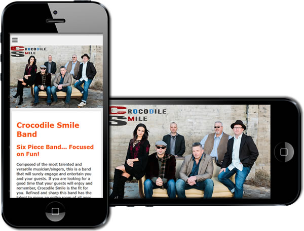 Crocodile Smile Party Band Responsive Website - design42 New Media Web Design (828) 692-7270