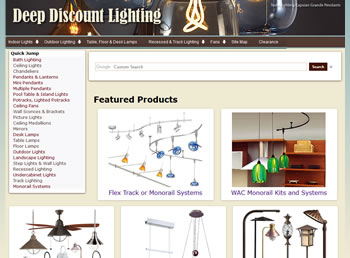 Deep Discount Lighting Website - design42 New Media Web Design (828) 692-7270