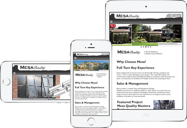 Mesa High End Windows and Doors Responsive Website - design42 New Media Web Design (828) 692-7270