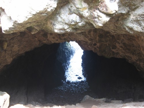 Mermaid’s Cave, a huge sea cove beneath Dunluce Castle rock